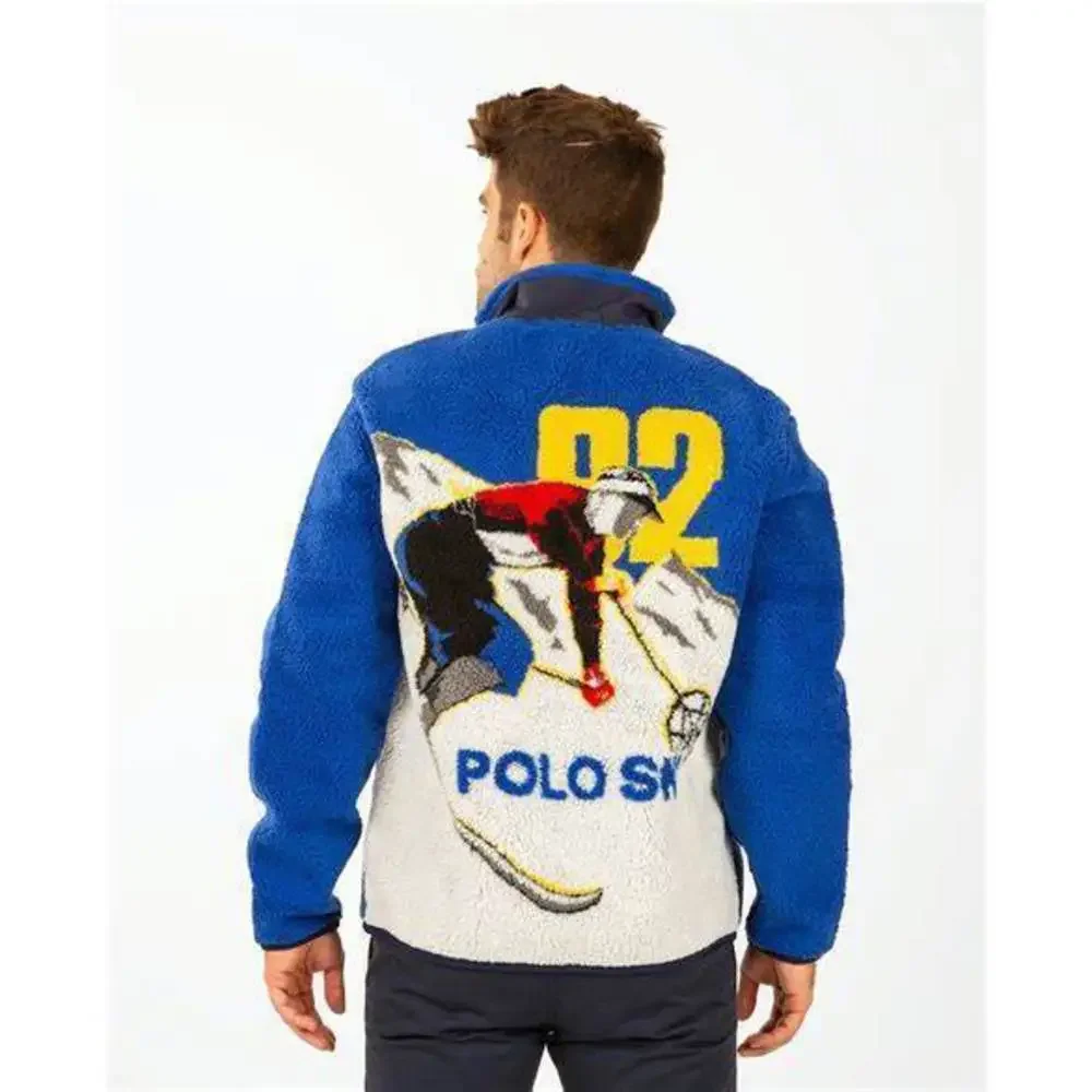 Polo Ralph Lauren 710881754001 Mens Blue Full Zip Pile-Ski Fleece Jacket R114 - Picture 1 of 4